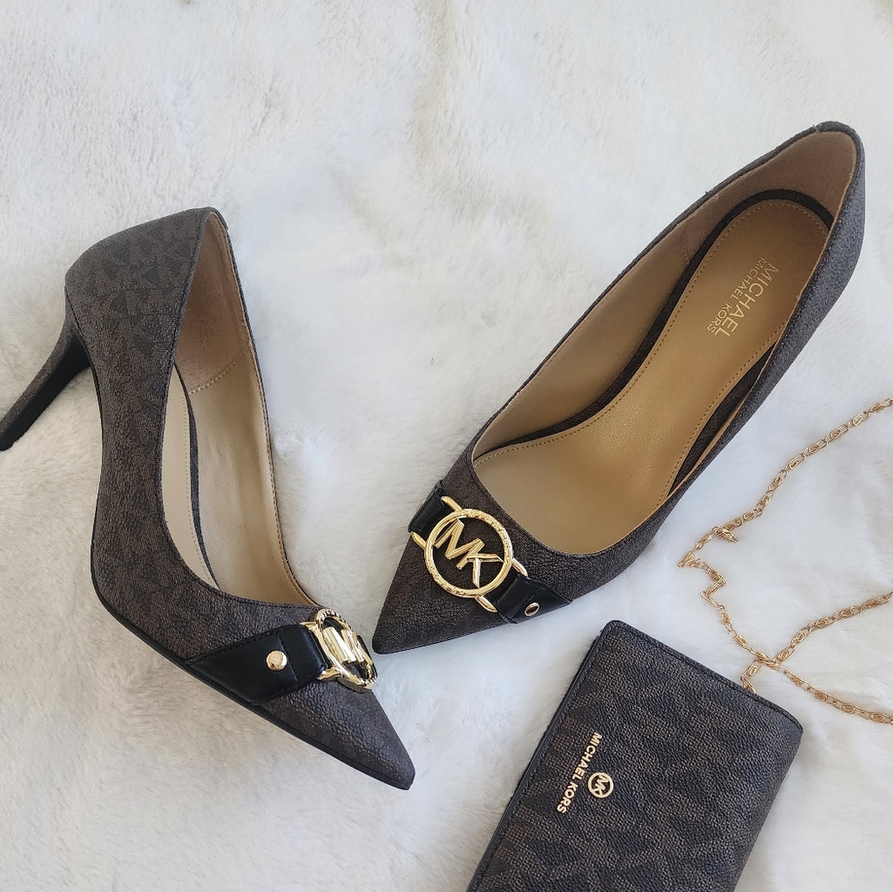 NEW🥰MICHAEL KORS RORY FLEX PUMP BLACK BROWN